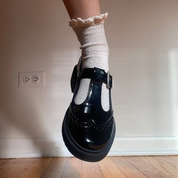 Chunky Black Women's Loafers - Picture 2 of 5